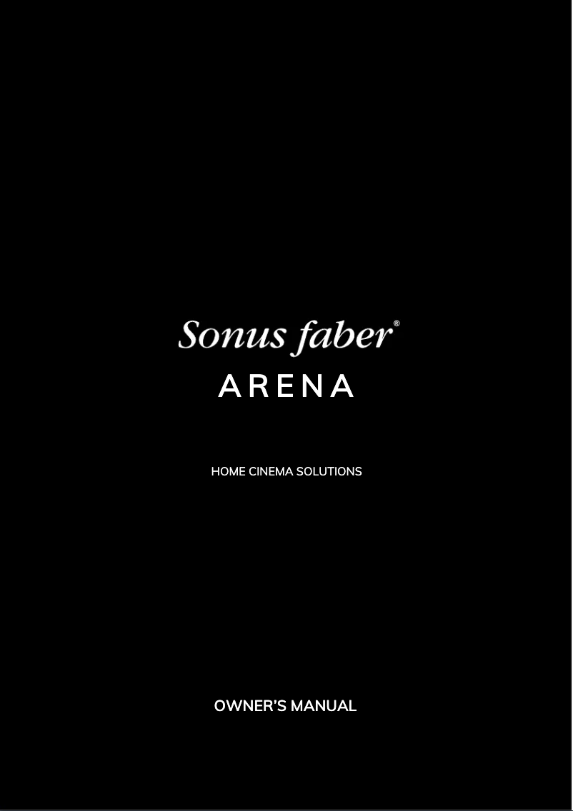 Page n°1 - Manuel utilisateur Sonus Faber ARENA