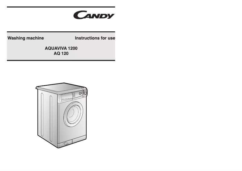 Page n°1 - Manuel utilisateur Candy LB AQ1200 AU