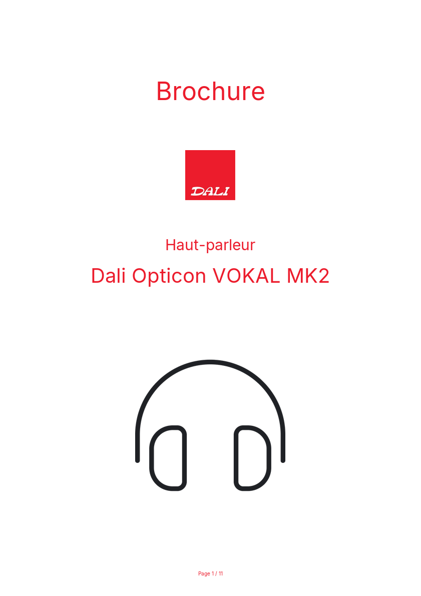 Page n°1 - Brochure Dali Opticon VOKAL MK2