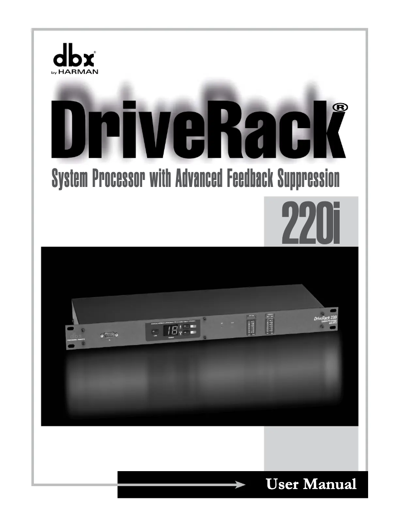 Page n°1 - Manuel utilisateur DBX DriveRack 220i