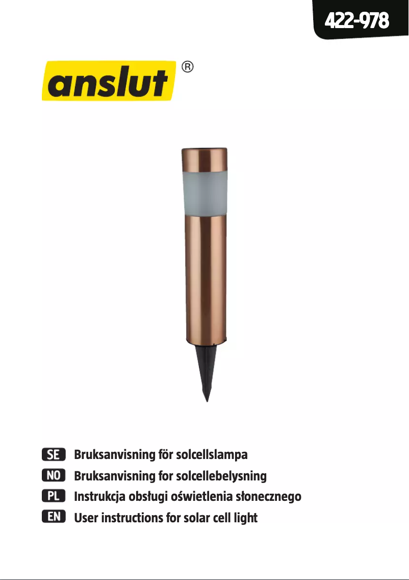 Page n°1 - Manuel utilisateur Anslut 422-978