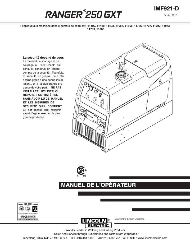 Imagen de la primera página del manual del dispositivo Ranger 250 GXT