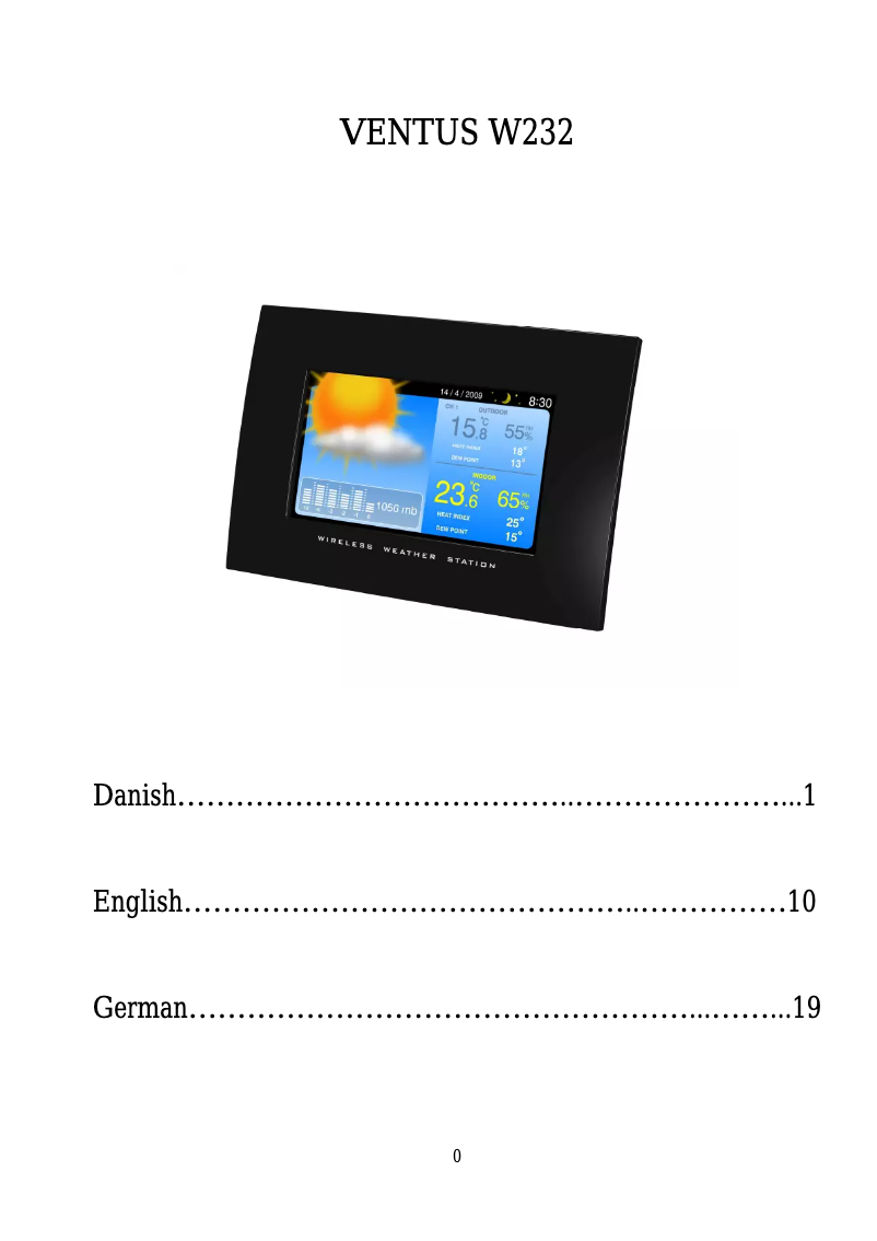 Page n°1 - Manuel utilisateur Ventus W232