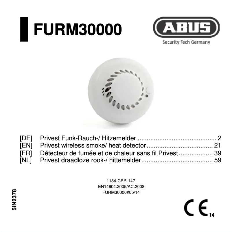 Page 1 de la notice Manuel utilisateur Abus FURM30000
