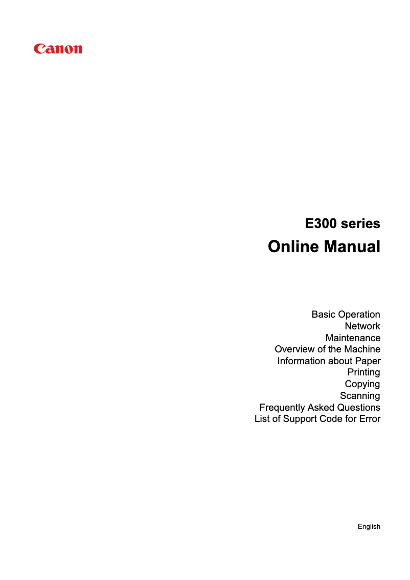 Page 1 de la notice Manuel utilisateur Canon PIXMA E301