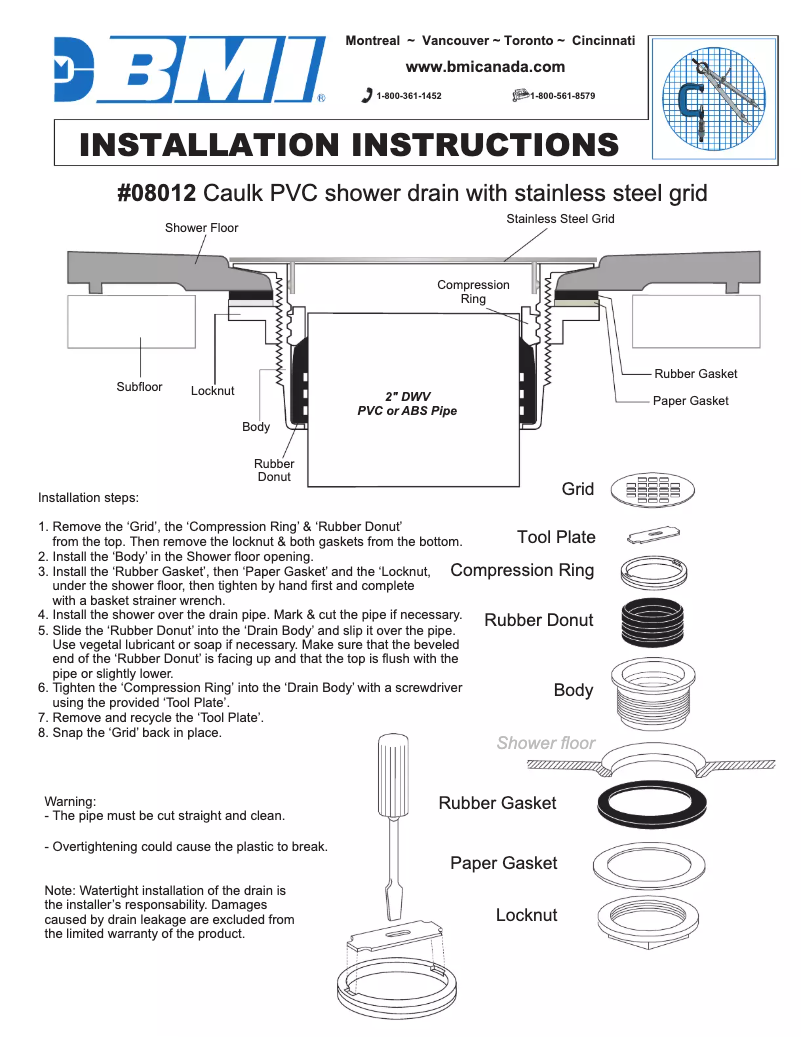 Page n°1 - Manuel utilisateur BMI 08012
