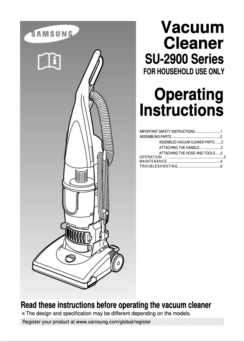 Page 1 de la notice Manuel utilisateur Samsung SU2911