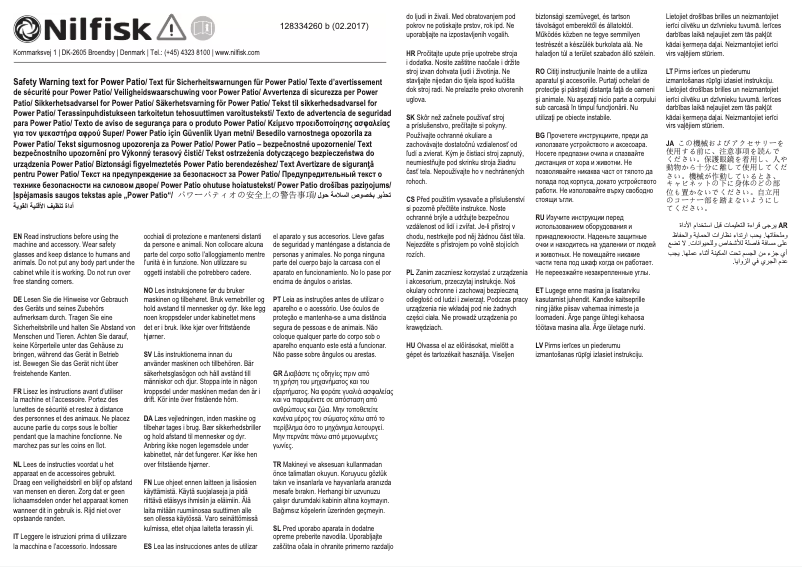 Image de la première page du manuel de l'appareil Patiocleaner 128500702