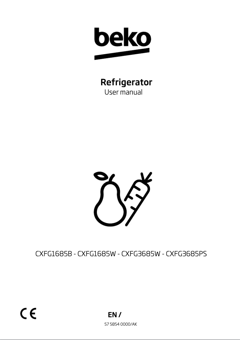 Page 1 de la notice Manuel utilisateur Beko CXFG3685W
