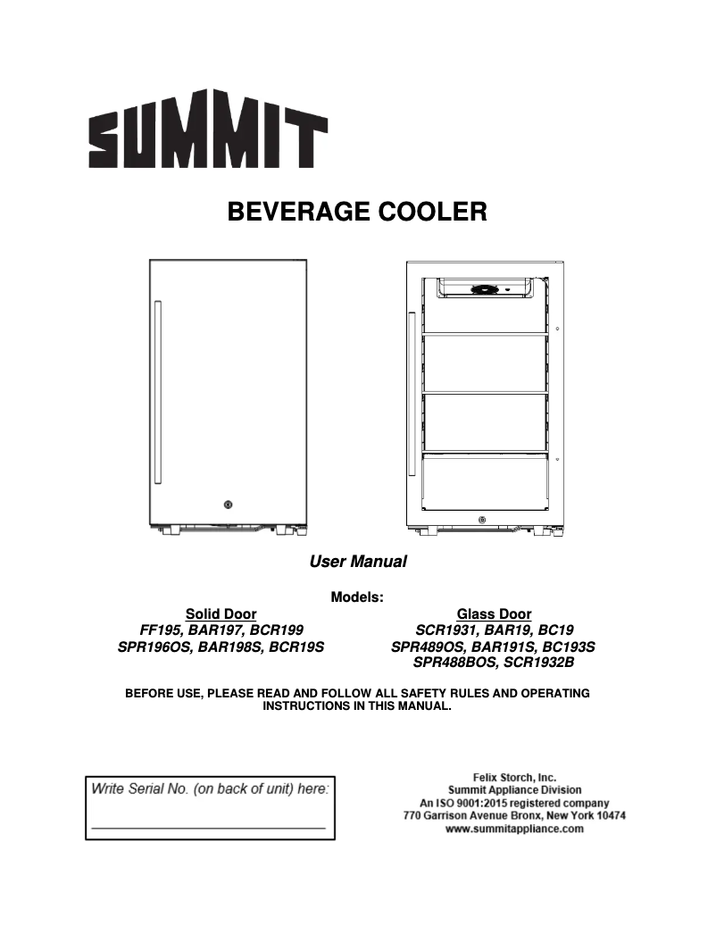 Image de la première page du manuel de l'appareil FF195CSS