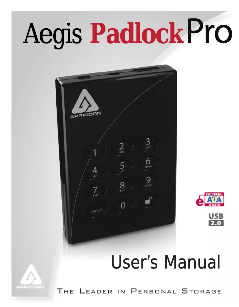 Página 1 del manual Manual de usuario Apricorn Aegis Padlock Pro