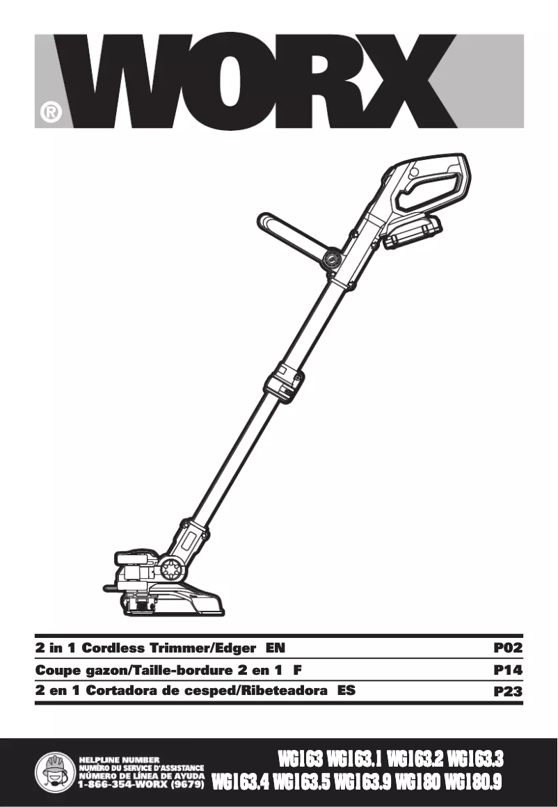Page 1 de la notice Manuel utilisateur Worx WG916