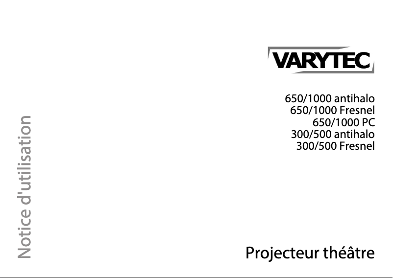 Page 1 de la notice Manuel utilisateur Varytec Theater Spot 300