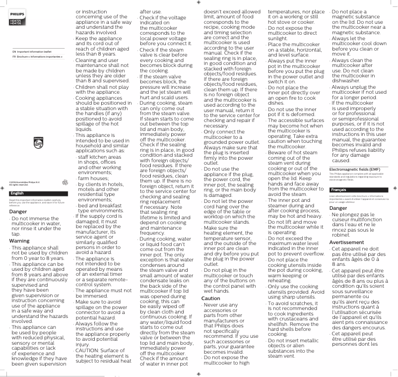 Image de la première page du manuel de l'appareil Daily Collection HD4725