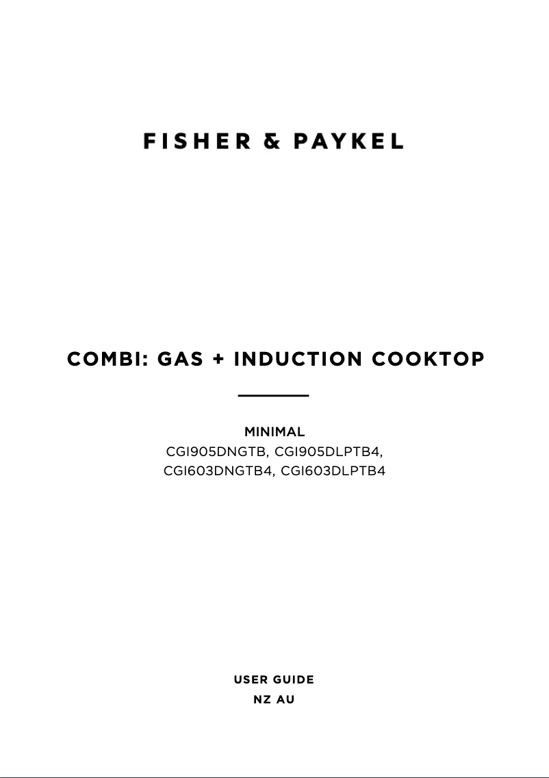 Page n°1 - Manuel utilisateur Fisher & Paykel CGI905DLPTB4