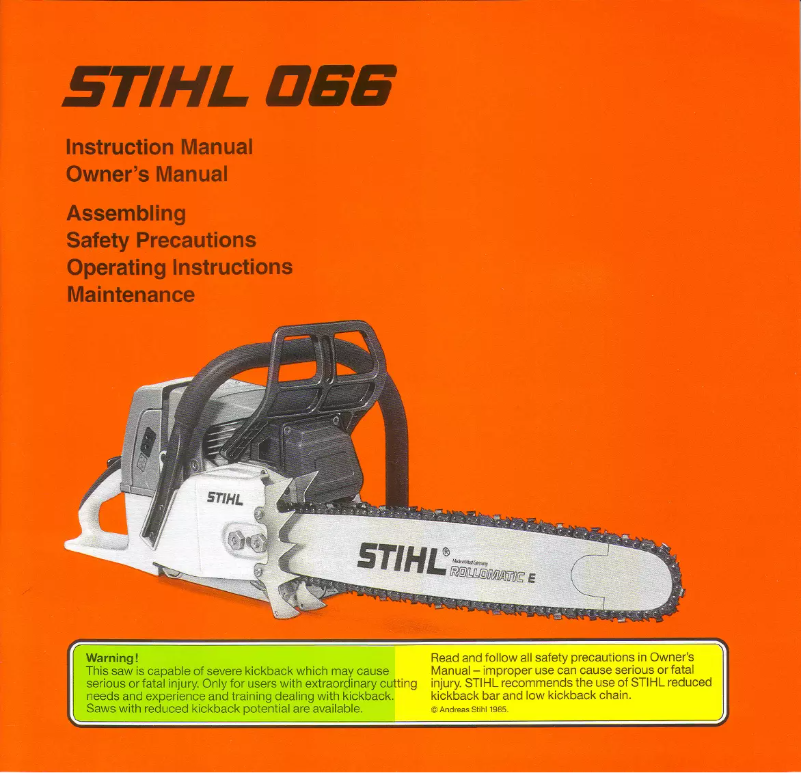 Page 1 de la notice Manuel utilisateur Stihl 066