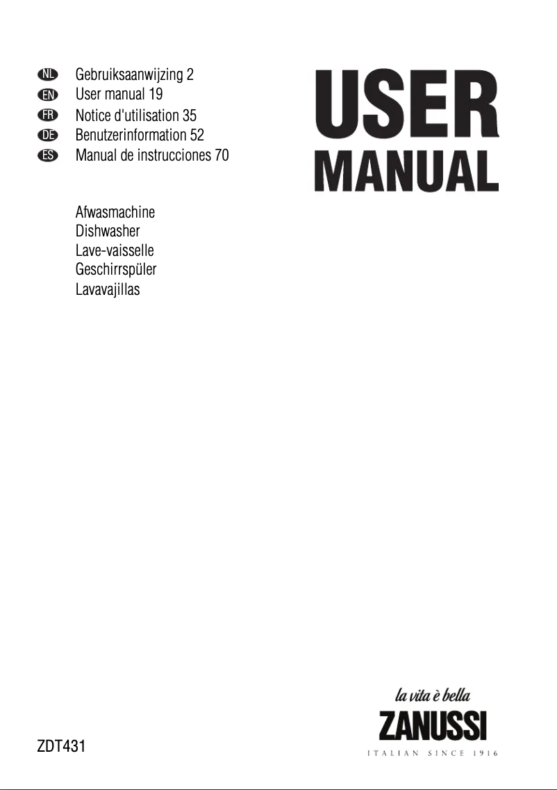 Image de la première page du manuel de l'appareil ZDT 431