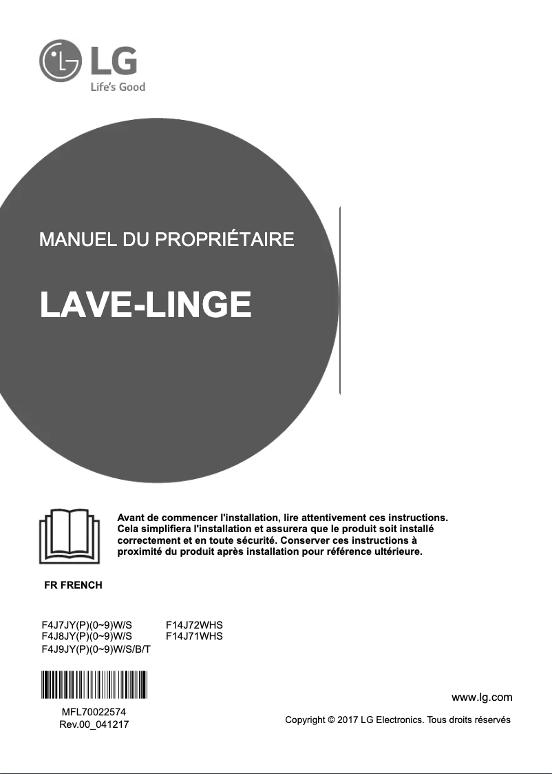 Page n°1 - Manuel utilisateur LG F14J71WHS