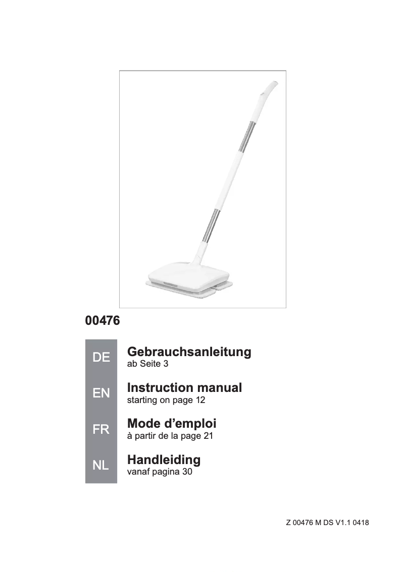 Page 1 de la notice Manuel utilisateur Cleanmaxx 00476