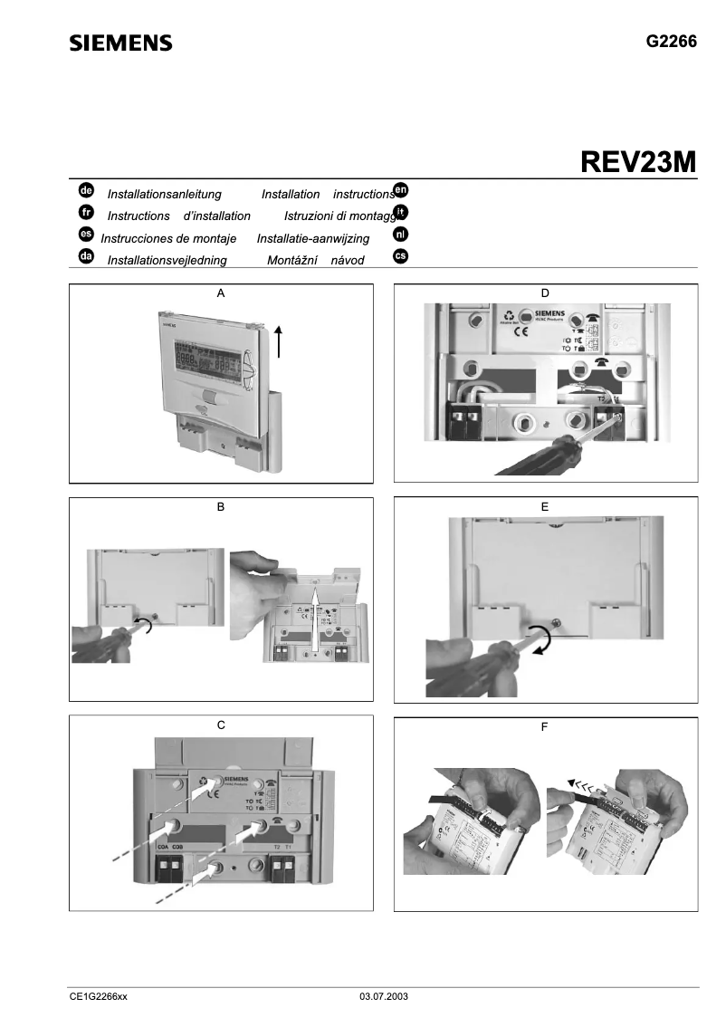 Page n°1 - Manuel utilisateur Siemens REV23M
