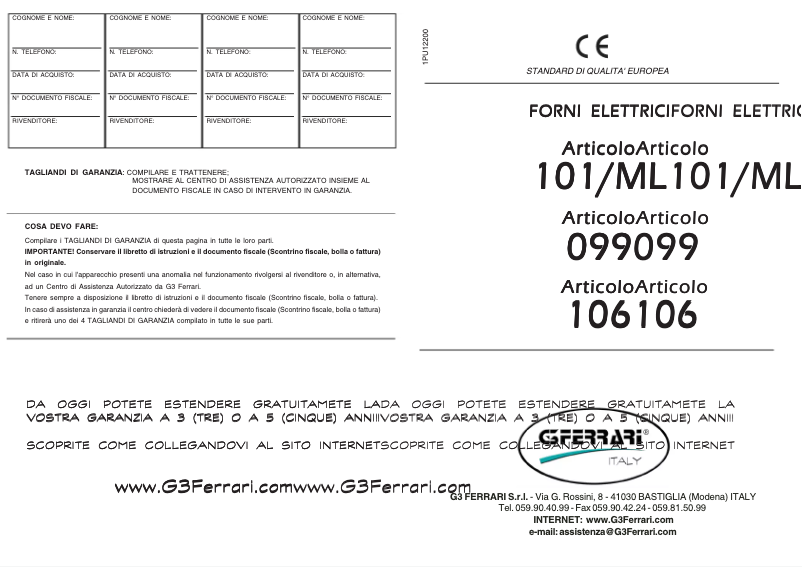 Image de la première page du manuel de l'appareil Napoli