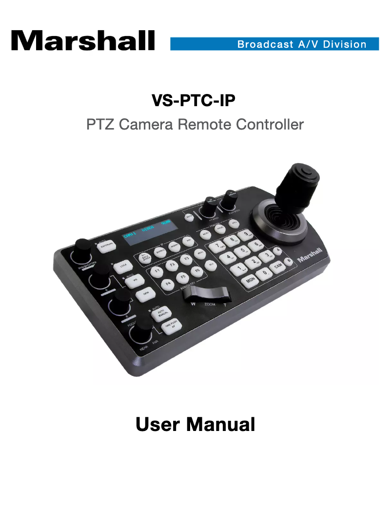 Page n°1 - Manuel utilisateur Marshall Electronics VS-PTC-IP