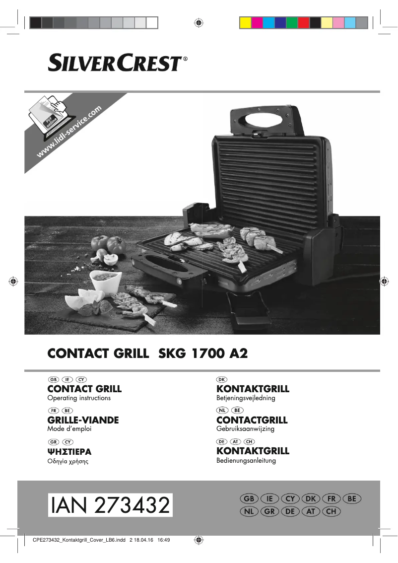 Page 1 de la notice Manuel utilisateur SilverCrest SKG 1700 A2