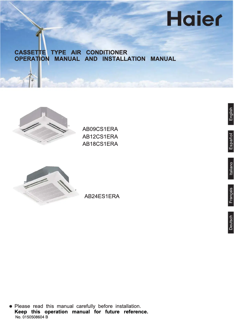 Page n°1 - Manuel utilisateur Haier AB09CS1ERA