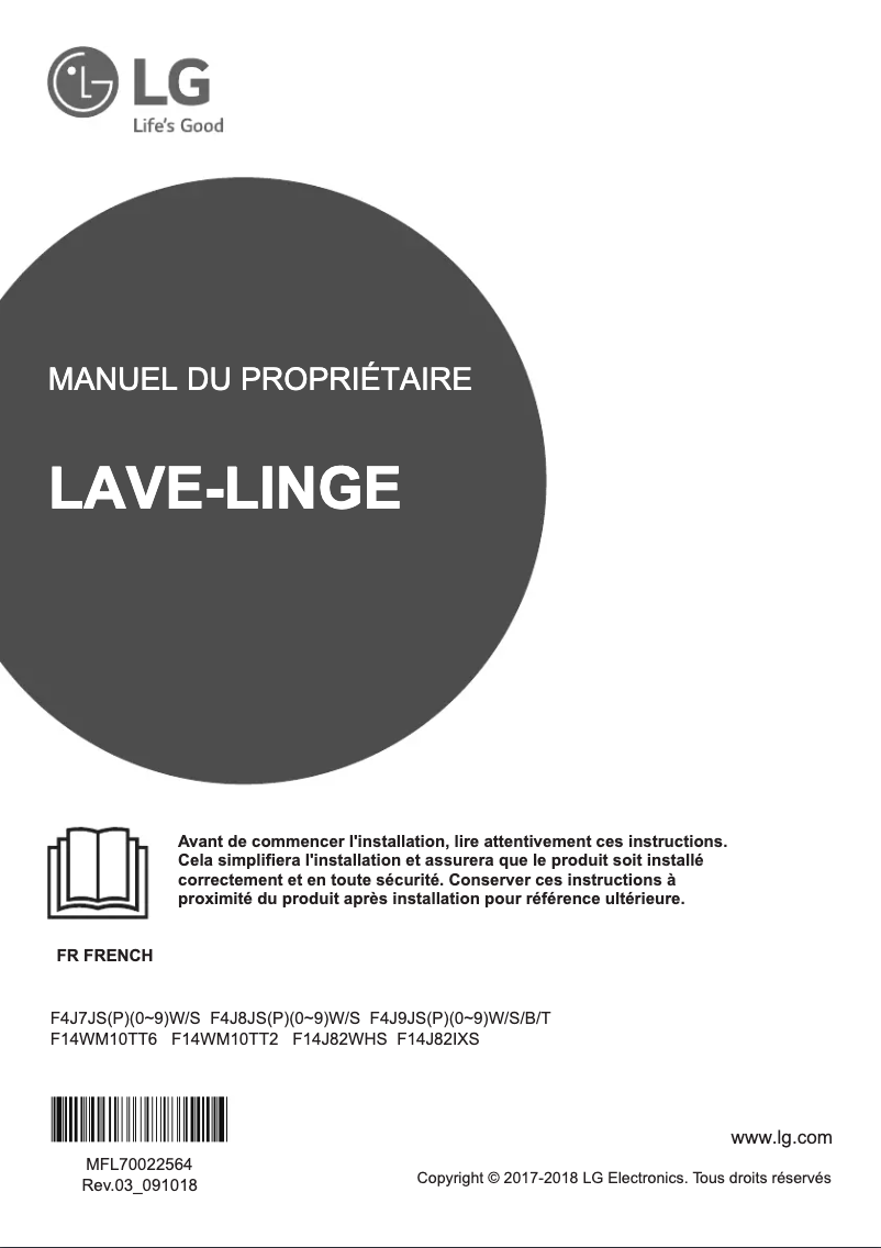 Page n°1 - Manuel utilisateur LG F14J82IXS