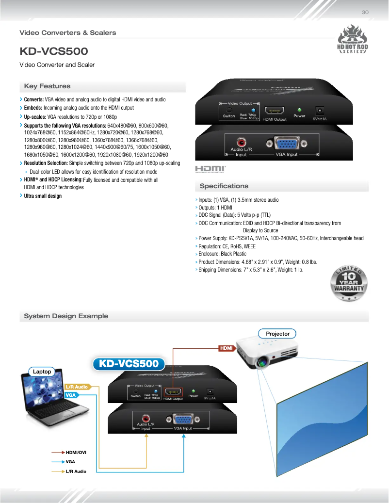 Image de la première page du manuel de l'appareil KD-VCS500