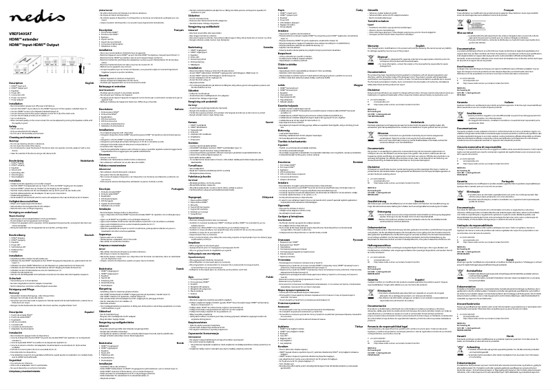 Page n°1 - Manuel utilisateur Nedis VREP3405AT