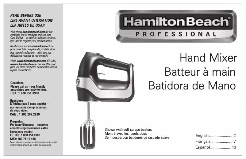 Page n°1 - Manuel utilisateur Hamilton Beach 62656