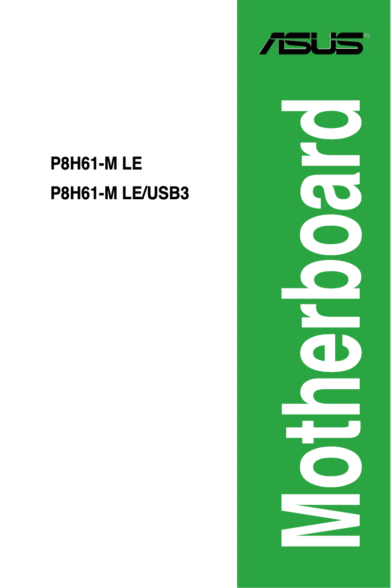 Page 1 de la notice Manuel utilisateur Asus P8H61-M LE/USB3