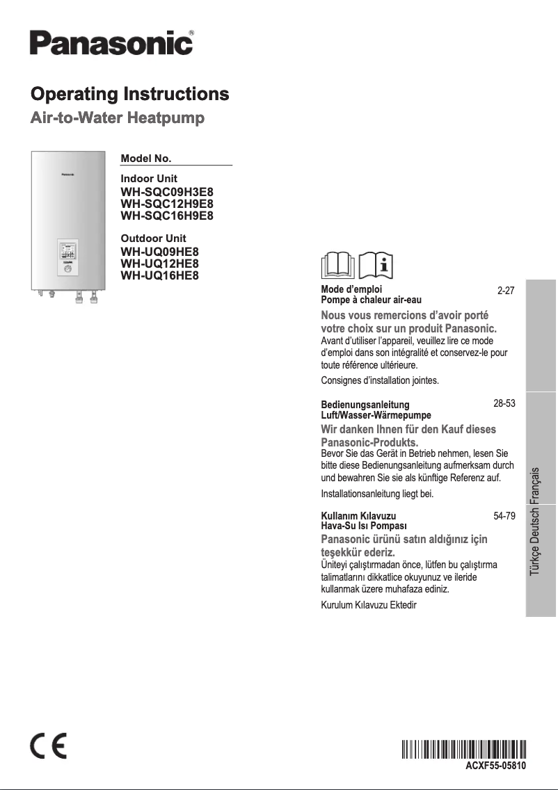 Page n°1 - Manuel utilisateur Panasonic WH-SQC16H9E8