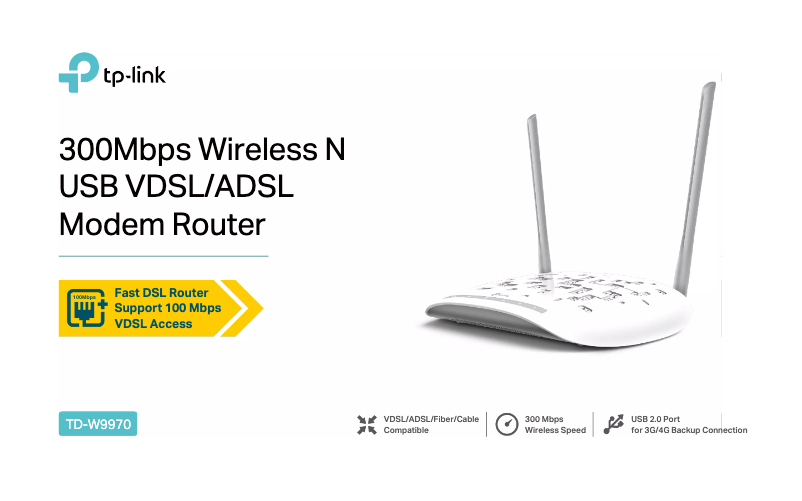 Página 1 del manual Ficha técnica TP-Link TD-W9970
