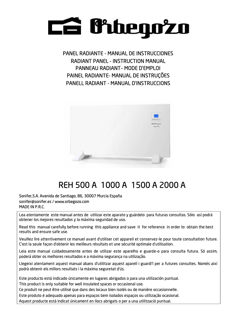 Image de la première page du manuel de l'appareil REH 1000