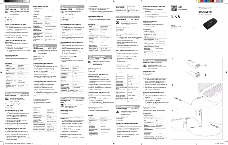 Page 1 de la notice Manuel utilisateur Nedis VREP3401AT