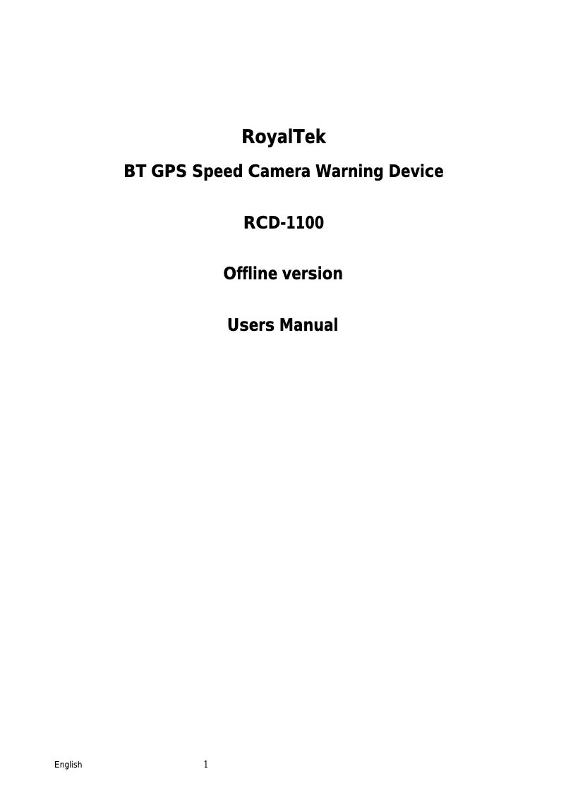 Image de la première page du manuel de l'appareil RDC-1100