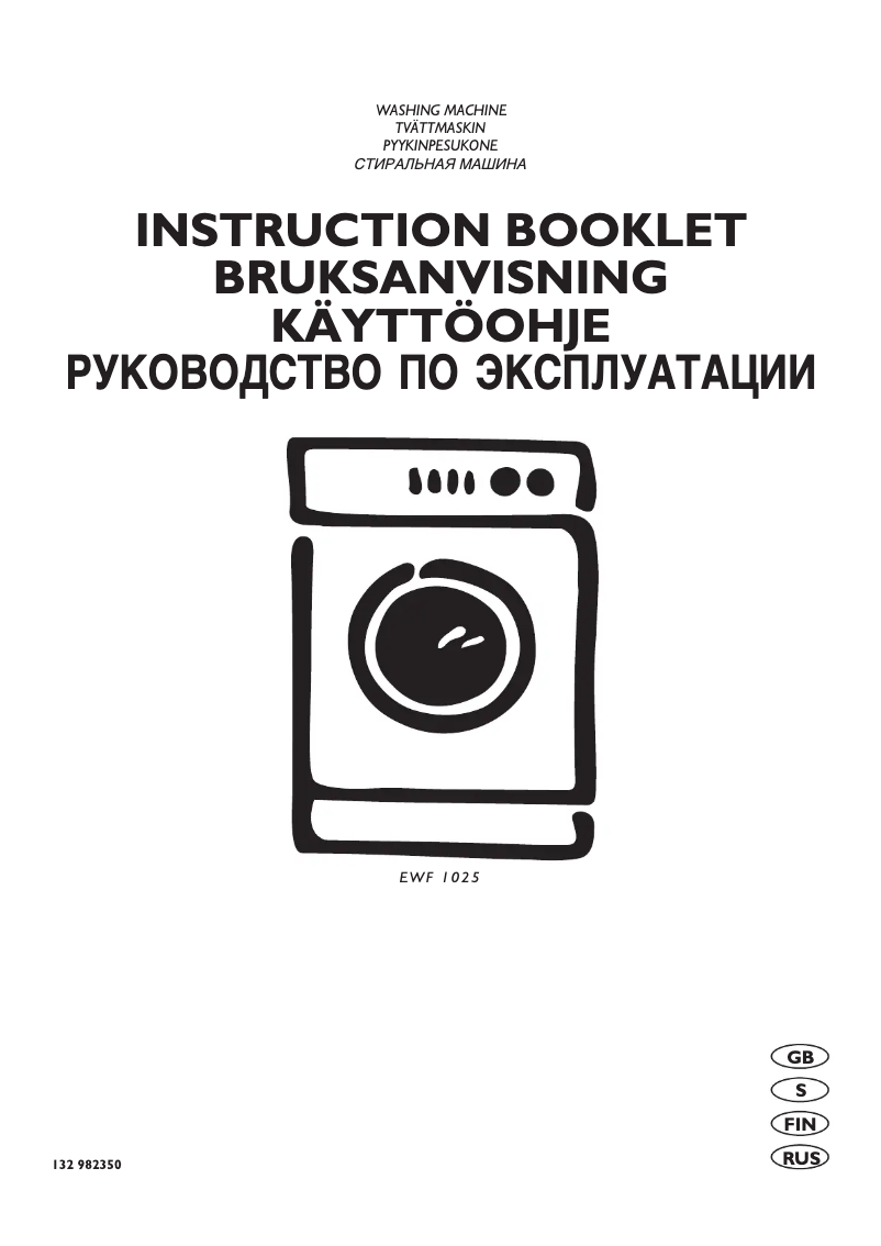 Page 1 de la notice Manuel utilisateur Electrolux EWF1025