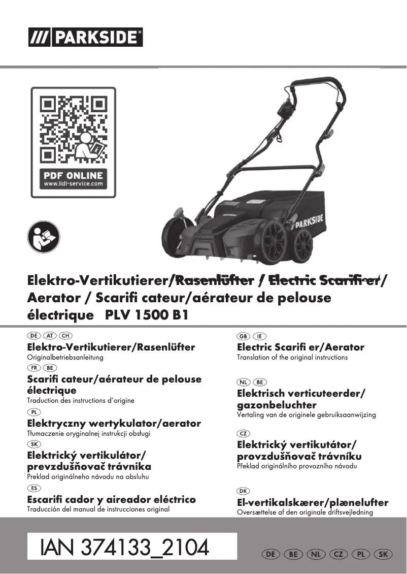 Page 1 de la notice Manuel utilisateur Parkside PLV 1500 B1