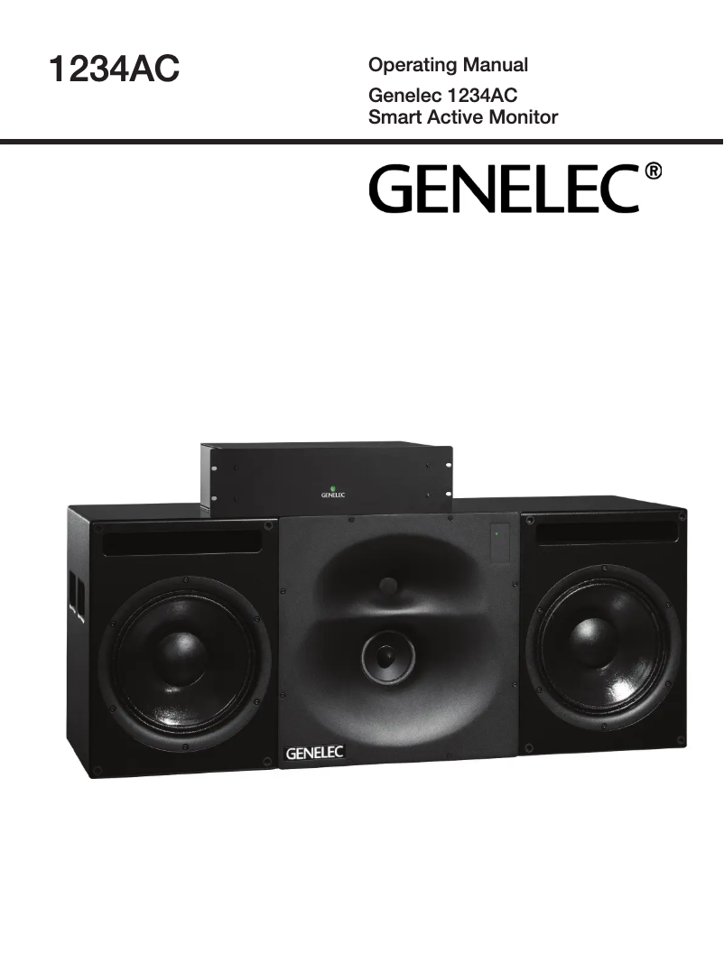 Page 1 de la notice Manuel utilisateur Genelec 1234AC