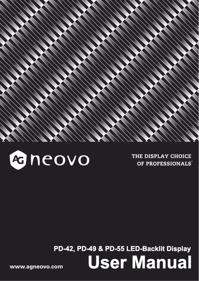 Page 1 de la notice Manuel utilisateur AG Neovo PD-55