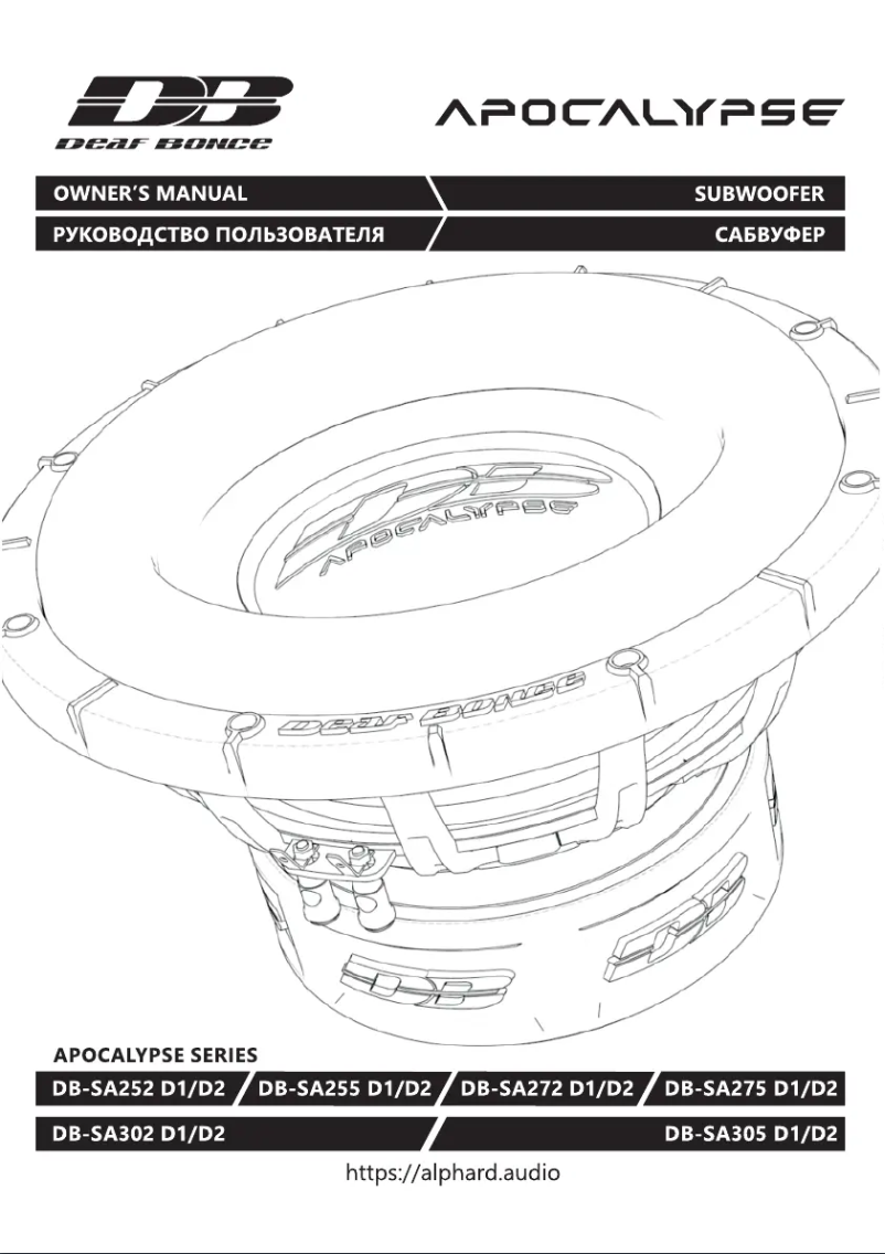 Página 1 del manual Manual de usuario Deaf Bonce Apocalypse DB-SA302 D1/D2