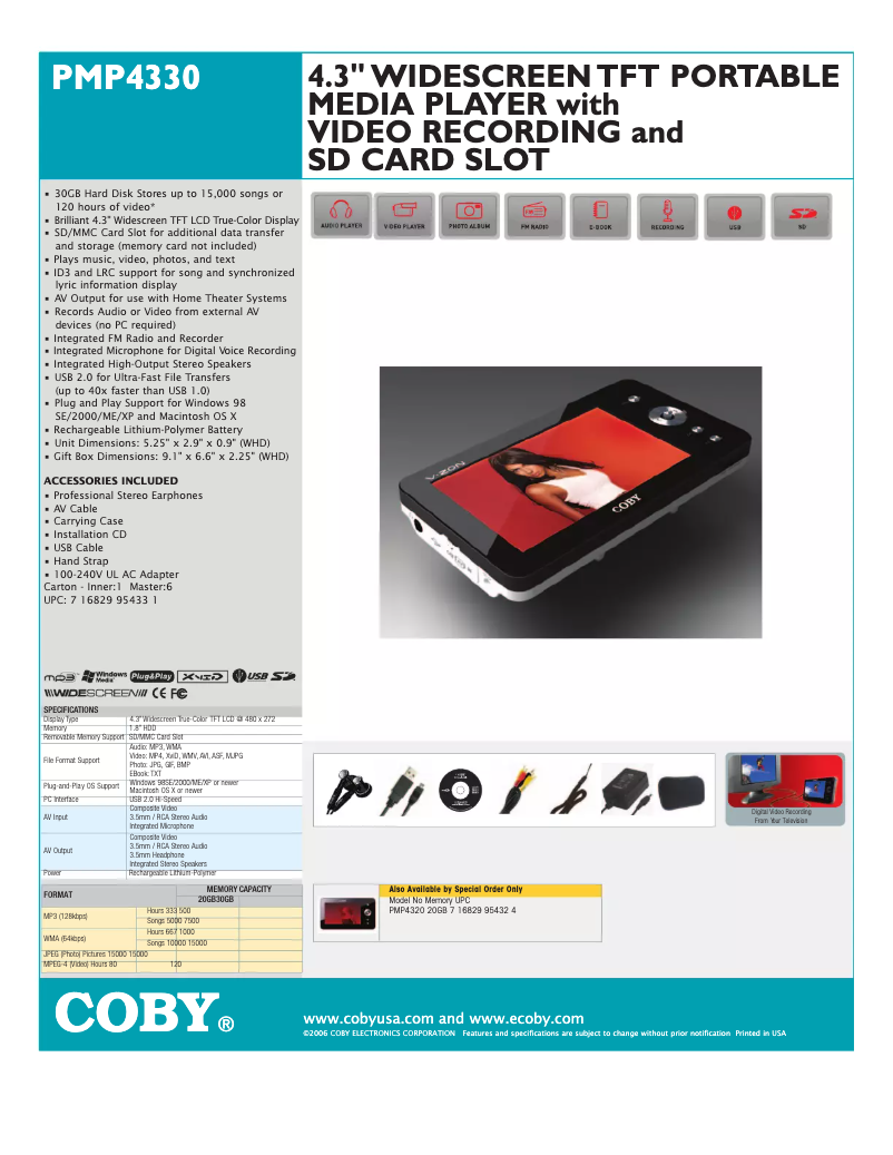 Imagen de la primera página del manual del dispositivo PMP4330