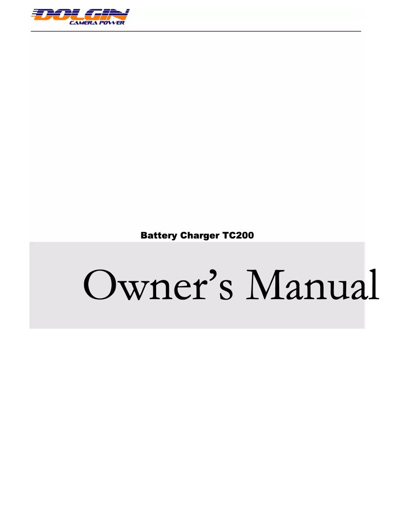 Página 1 del manual Manual de usuario Dolgin TC200