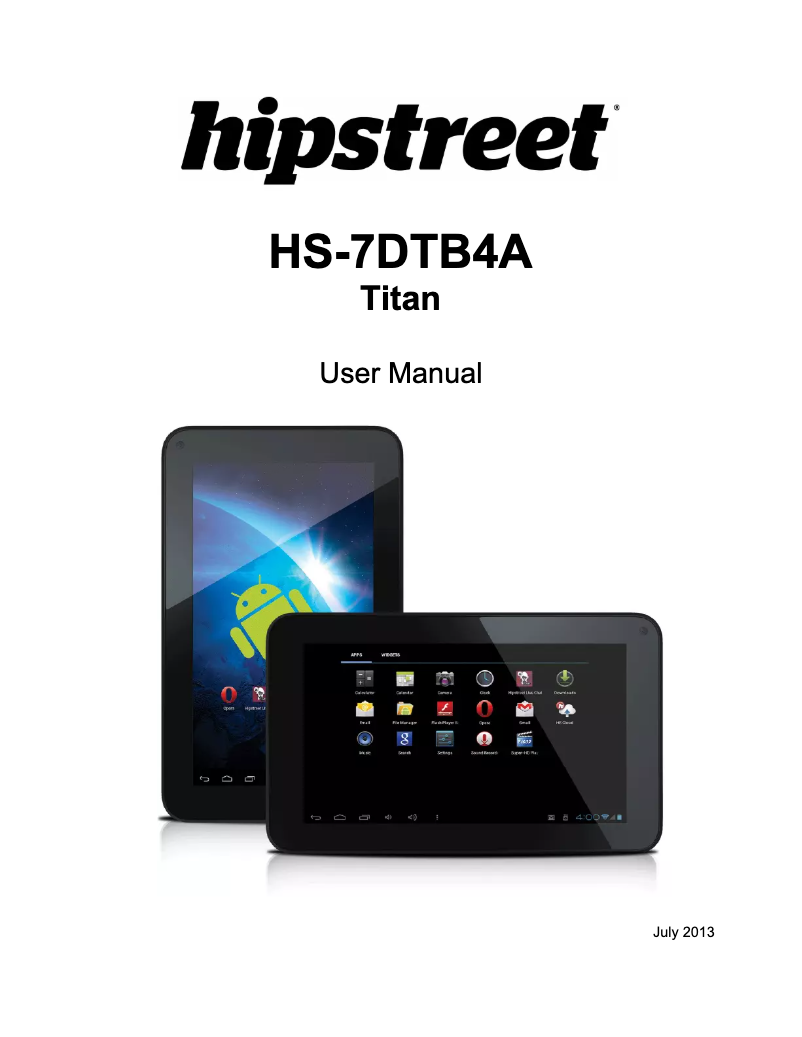 Page 1 de la notice Manuel utilisateur Hipstreet HS-7DTB4A Titan