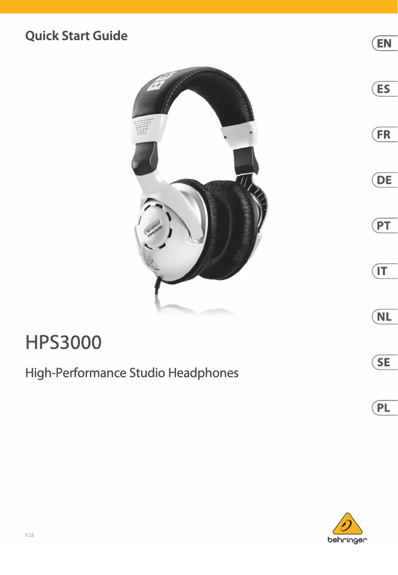 Page 1 de la notice Manuel utilisateur Behringer HPS3000