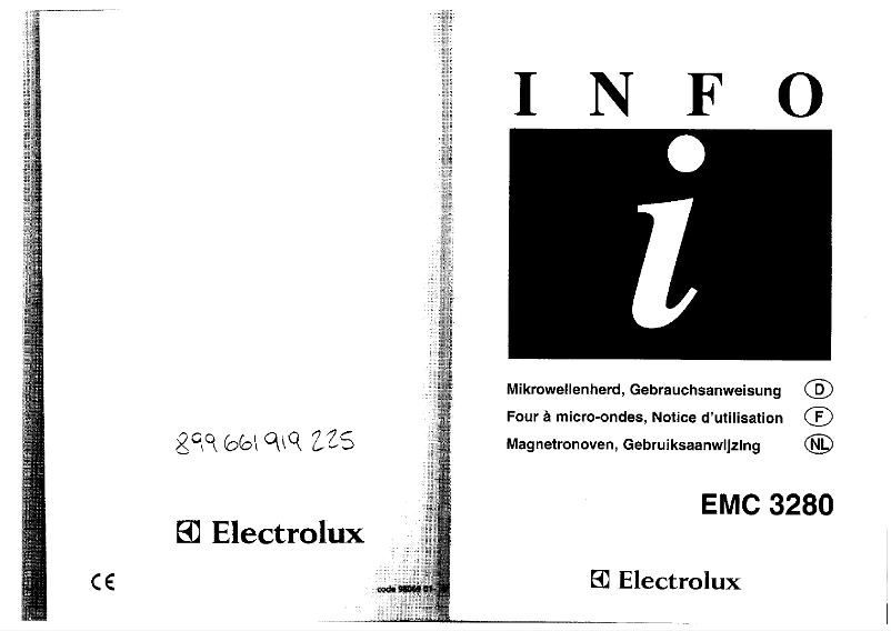 Page 1 de la notice Manuel utilisateur Electrolux EMC 3280