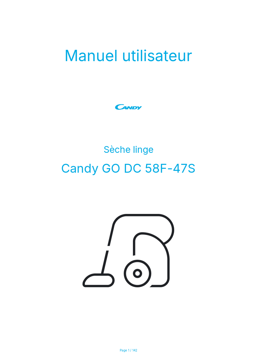 Page n°1 - Manuel utilisateur Candy GO DC 58F-47S