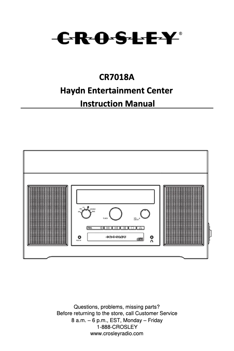 Page n°1 - Manuel utilisateur Crosley Haydn CR7018